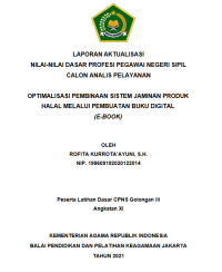 OPTIMALISASI PEMBINAAN SISTEM JAMINAN PRODUK HALAL MELALUI PEMBUATAN BUKU DIGITAL (E-BOOK)