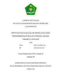 PENYUSUNAN E-KATALOG PENELITIAN DAN PENGEMBANGAN BALAI LITBANG AGAMA JAKARTA 2019-2020