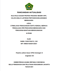 OTIMALISASI PENGGUNAAN KARTU KENDALI BERKAS PENGAJUAN SPM PENCAIRAN BENDAHARA DAN PENCAIRAN BANTUAN MENGGUNAKAN E-FROM