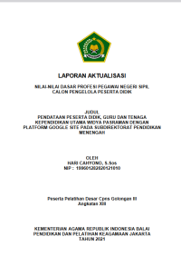 PENDATAAN PESERTA DIDIK, GURU DAN TENAGA KEPENDIDIKAN UTAMA WIDYA PASRAMAN DENGAN PLATFORM GOOGLE SITE PADA SUBDIREKTORAT PENDIDIKAN MENENGAH