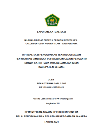 OPTIMALISASI PENGGUNAAN TEKNOLOGI DALAM PENYULUHAN BIMBINGAN PERKAWINAN CALON PENGANTIN (BIMWIN CATIN) PADA KUA KECAMATAN KIBIN, KABUPATEN SERANG