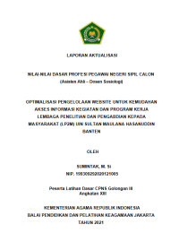 OPTIMALISASI PENGELOLAAN WEBSITE UNTUK KEMUDAHAN AKSES INFORMASI KEGIATAN DAN PROGRAM KERJA LEMBAGA PENELITIAN DAN PENGABDIAN KEPADA MASYARAKAT (LP2M) UIN SULTAN MAULANA HASANUDDIN BANTEN