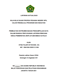 PEMBUATAN INSTRUMEN BAHAN PENGUMPULAN DATA DALAM RANGKA PENYUSUNAN LAPORAN RENCANA KERJA PEMERINTAH (RKP) DITJEN BIMAS KATOLIK