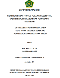 OPTIMALISASI PENYIMPANAN ARSIP KEPUTUSAN DIREKTUR JENDERAL PENYELENGGARAAN HAJI DAN UMRAH