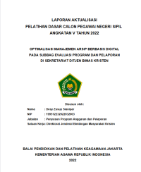 OPTIMALISASI MANAJEMEN ARSIP BERBASIS DIGITAL PADA SUBBAG EVALUASI PROGRAM DAN PELAPORAN DI SEKRETARIAT DITJEN BIMAS KRISTEN