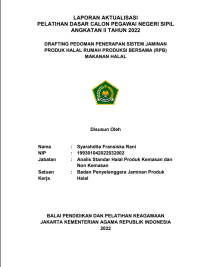 DRAFTING PEDOMAN PENERAPAN SISTEM JAMINAN PRODUK HALAL RUMAH PRODUKSI BERSAMA (RPB) MAKANAN HALAL