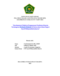 Development Flatform Pengawasan Penilaian Kinerja Terintegrasi Berbasis Website di Universitas Islam Negeri Syarif Hidayatullah Jakarta