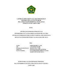 OPTIMALISASI PROGRAM PERCEPATAN PENSERTIPIKATAN TANAH GEREJA KATOLIK MELALUI MoU ANTARA KANTOR BADAN PERTANAHAN NASIONAL KAB. KUBU RAYA DENGAN KANTOR KEMENTERIAN AGAMA KAB. KUBU RAYA