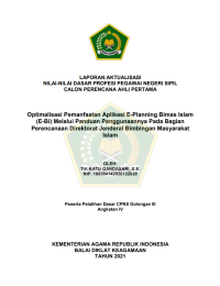 Image of Optimalisasi Pemanfaatan Aplikasi E-Planning Bimas Islam (E-Bi) Melalui Panduan Penggunaannya Pada Bagian Perencanaan Direktorat Jenderal Bimbingan Masyarakat Islam