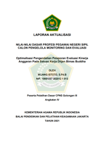 Optimalisasi Pengendalian Pelaporan Evaluasi Kinerja Anggaran Pada Satuan Kerja Ditjen Bimas Buddha