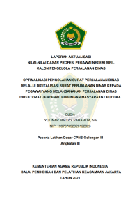 Image of OPTIMALISASI PENGOLAHAN SURAT PERJALANAN DINAS MELALUI DIGITALISASI SURAT PERJALANAN DINAS KEPADA PEGAWAI YANG MELAKSANAKAN PERJALANAN DINAS DIREKTORAT JENDERAL BIMBINGAN MASYARAKAT BUDDHA